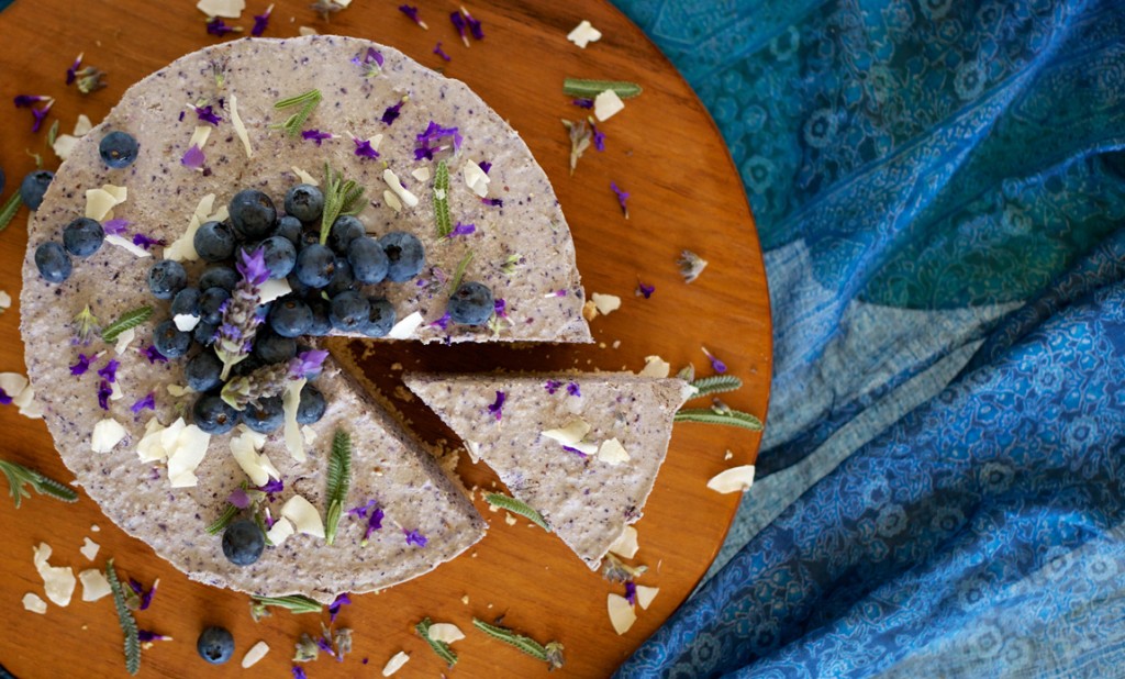 Raw Lavender and Blueberry Bliss Cake